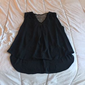 Black tank top with fun detailing